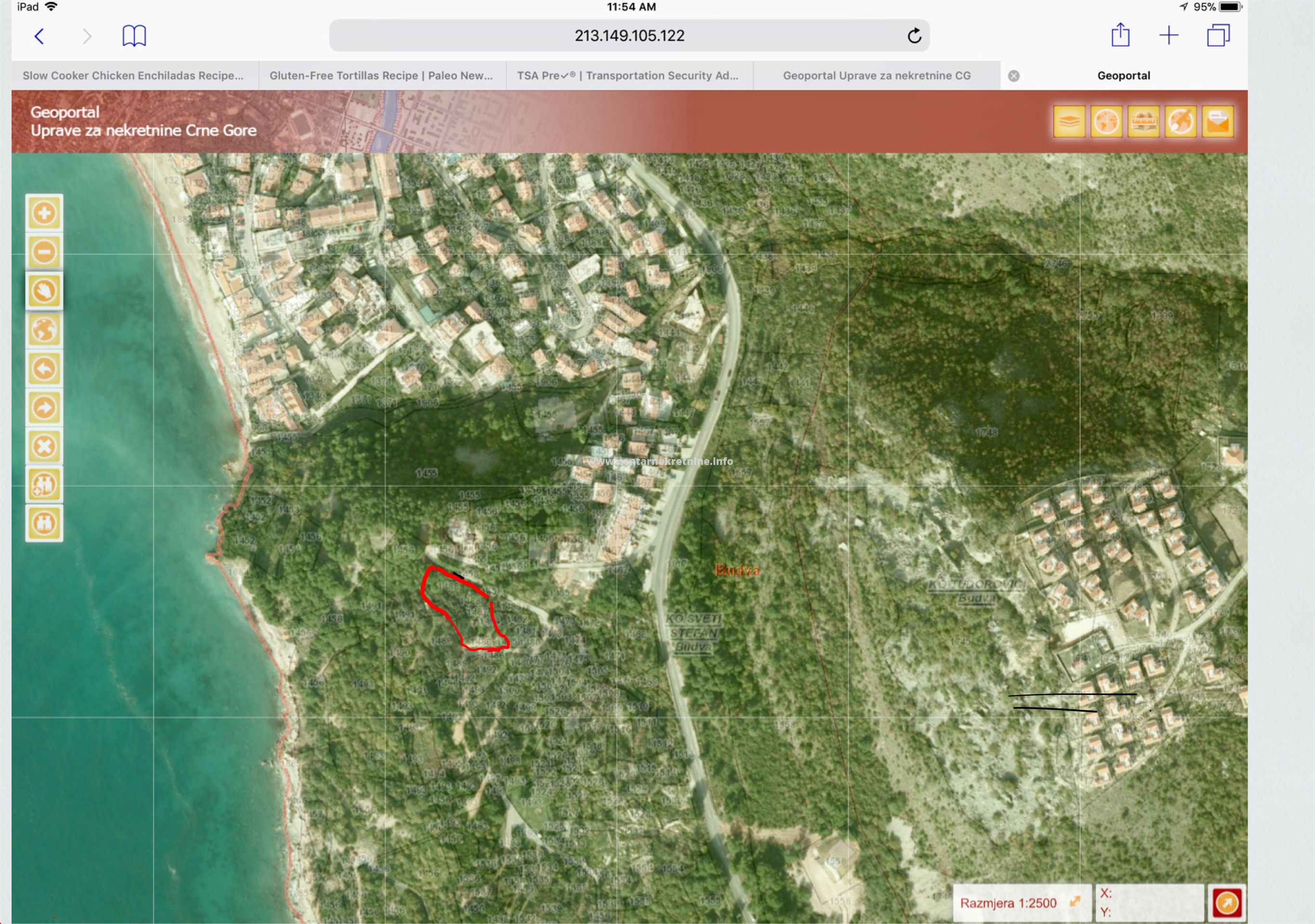 For sale, plot of land 1.746m2, Saint Stefan, Budva